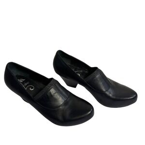 Dansko Black Leather Heeled Loafers Pumps EU 41 US 10.5-11 Career Comfort